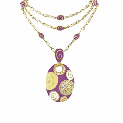 Signature Swirl Necklace gold chain purple pendant with diamond ring by Lauren G Adams on Tampa Home & Garden Store
