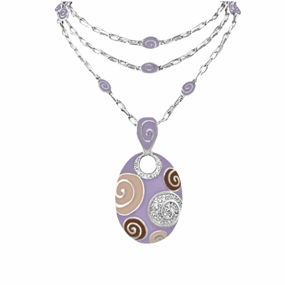 Signature Swirl Necklace lavender pendant with spirals on silver chain by Lauren G Adams on Tampa Home & Garden Store