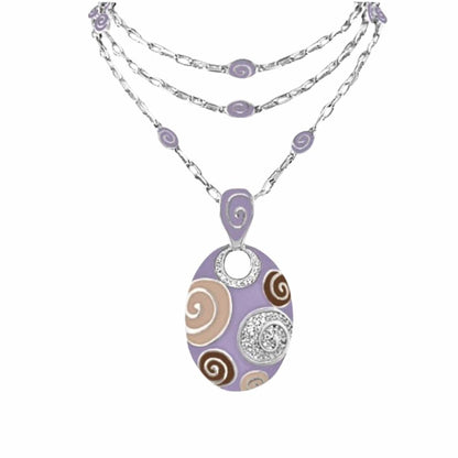 Signature Swirl Necklace lavender pendant with spirals on silver chain by Lauren G Adams on Tampa Home & Garden Store