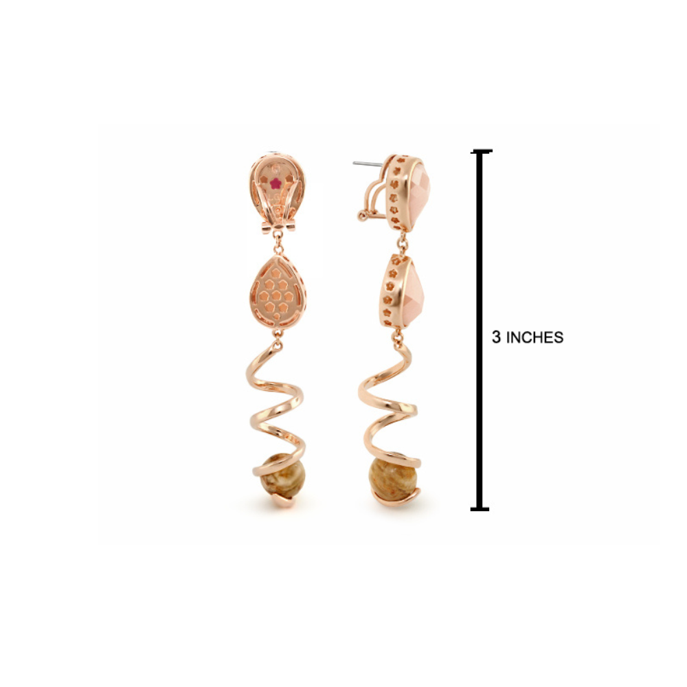 Orbital Champagne Spiral Drop earrings, rose-gold tone with spiral drop, 3 in, Lauren G Adams on Tampa Home & Garden Store