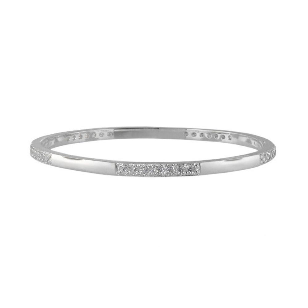 a Refined Solitaire Stackable Bangle In Gold
