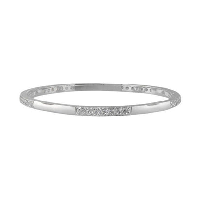 a Refined Solitaire Stackable Bangle In Gold