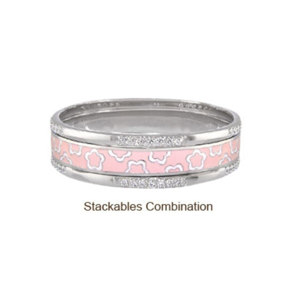 a Refined Solitaire Stackable Bangle In Gold