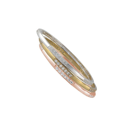 a Refined Solitaire Stackable Bangle In Gold