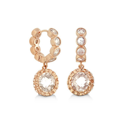 Classic Charm Round Earrings Lauren G Adams rose gold drop with pavé crystals, 2pc on Tampa Home & Garden Store