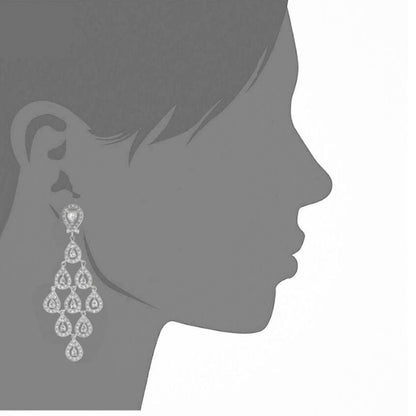 Lauren G Adams chandelier earrings with cascading teardrop crystal motifs in silver tone on Tampa Home & Garden Store
