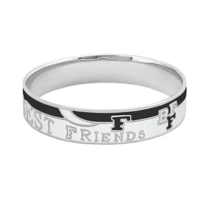 Best Friends bangle slip-on bracelet by Lauren G Adams, silver-tone metal with black inlay on Tampa Home & Garden Store