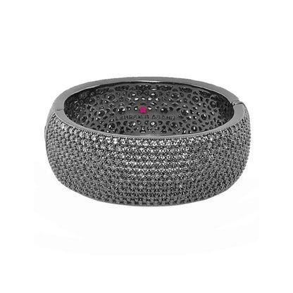 Thick Glamour Pave Bangle, Lauren G Adams eternity bracelet in gunmetal with pavé crystals on Tampa Home & Garden Store