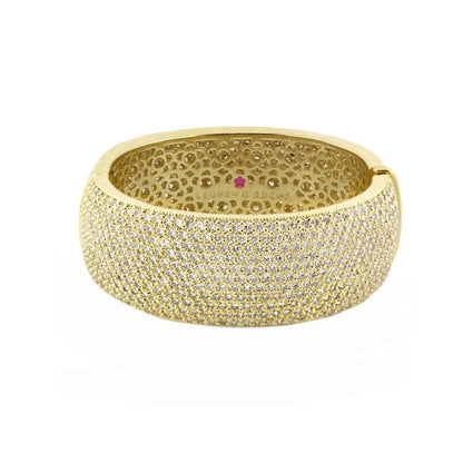 Thick Glamour Pave Bangle, gold-tone eternity bracelet with pavé crystals, Lauren G Adams on Tampa Home & Garden Store