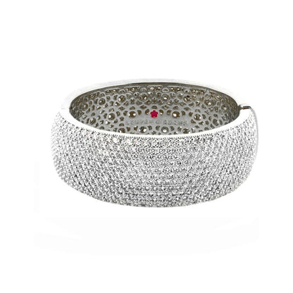 Thick Glamour Pave Bangle eternity bracelet silver-tone pavé crystals by Lauren G Adams on Tampa Home & Garden Store