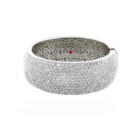 Thick Glamour Pave Bangle eternity bracelet silver-tone pavé crystals by Lauren G Adams on Tampa Home & Garden Store