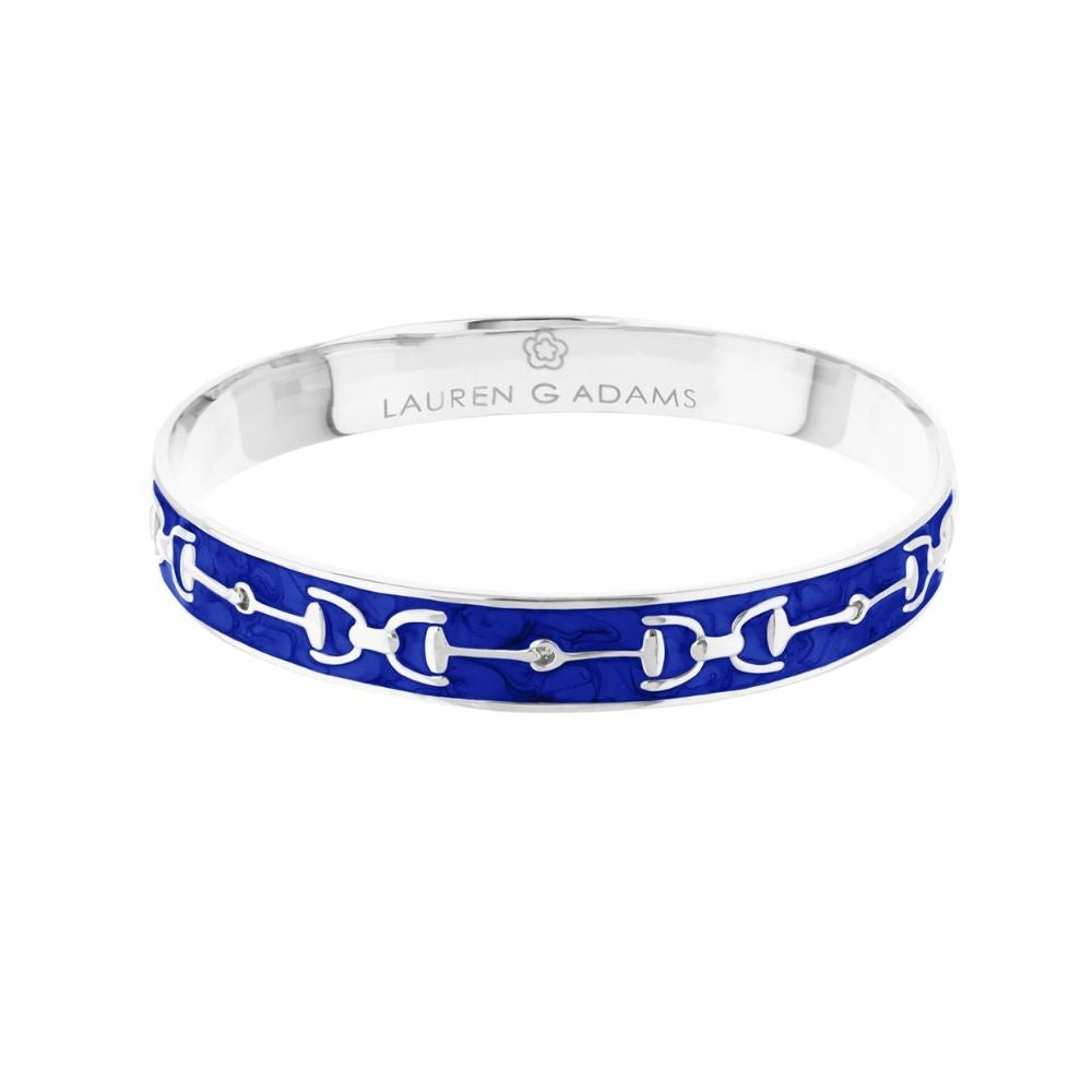 Equestrian Stirrup Bangle Champagne blue enamel slip-on bracelet by Lauren G Adams on Tampa Home & Garden Store