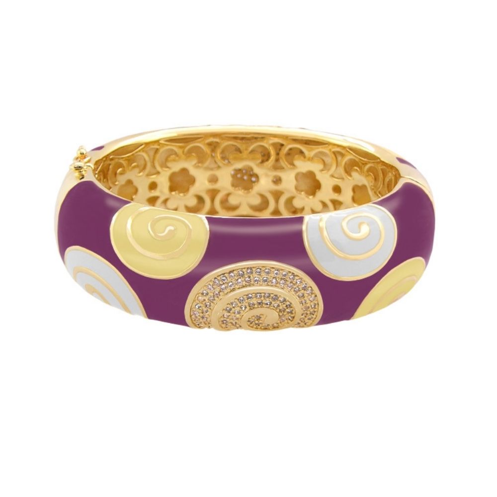 Signature Enamel Swirl Bangle and Cubic Zirconia