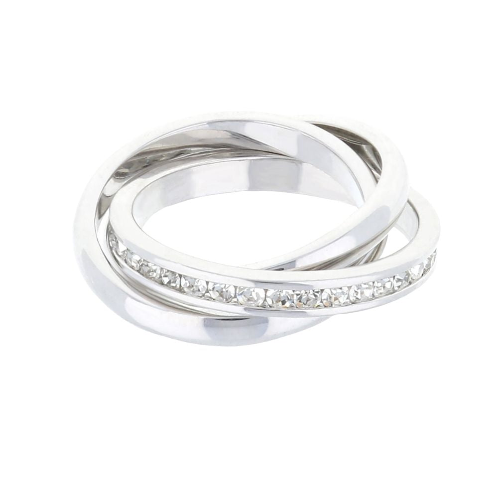 Glamour Pave Rolling Ring, silver ring with pavé stones and twisted bands Lauren G Adams on Tampa Home & Garden Store