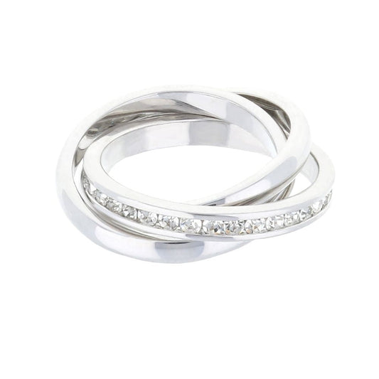 Glamour Pave Rolling Ring, silver ring with pavé stones and twisted bands Lauren G Adams on Tampa Home & Garden Store