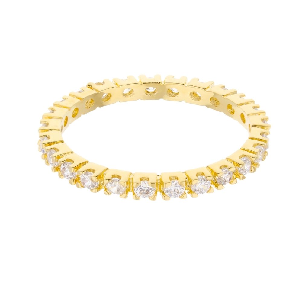 Glamour Pave .925 Ring, gold-tone band with pavé diamonds on Tampa Home & Garden Store