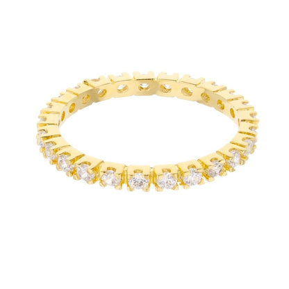 Glamour Pave .925 Ring, gold-tone band with pavé diamonds on Tampa Home & Garden Store