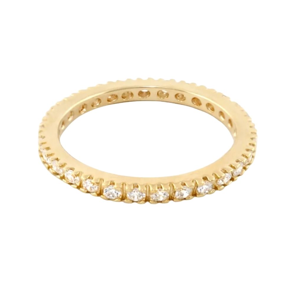Glamour Pave Eternity Band yellow gold pavé diamonds, Lauren G Adams stackable ring on Tampa Home & Garden Store