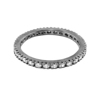 Glamour Pave Eternity Band stackable ring with pavé diamonds in silver by Lauren G Adams on Tampa Home & Garden Store