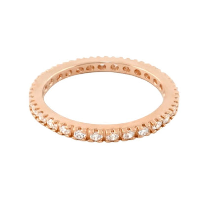 Glamour Pave Eternity Band rose gold stackable ring with pave diamonds on Tampa Home & Garden Store