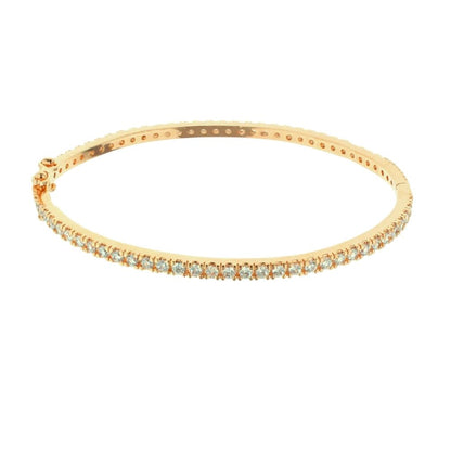 Glamour Pave Stackable Bangle Eternity, yellow gold pavé diamonds bracelet on Tampa Home & Garden Store