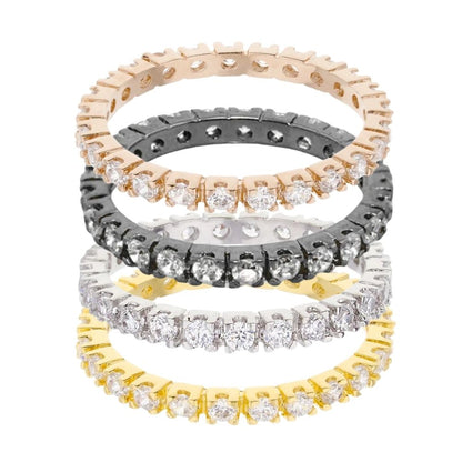 Glamour Pave .925 Ring 5ring set with rose gunmetal white silver gold by Lauren G Adams on Tampa Home & Garden Store