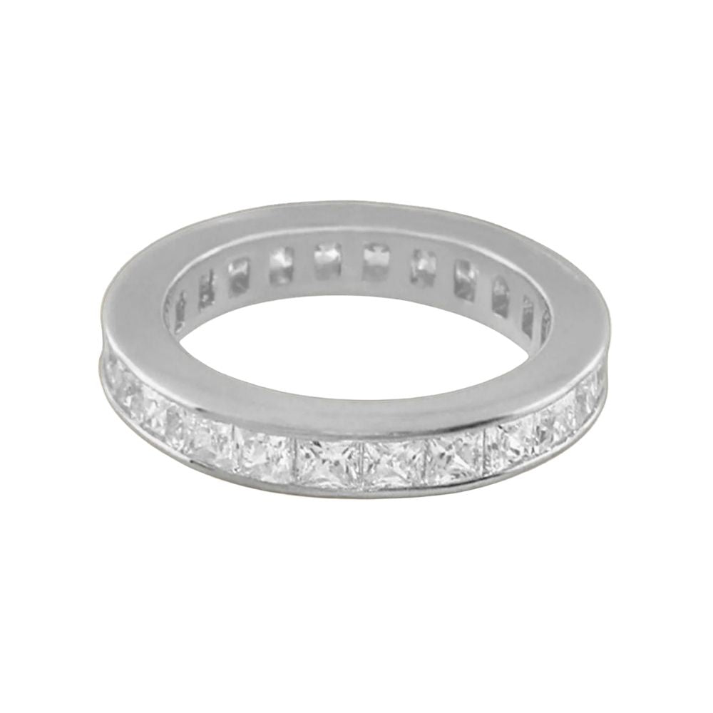 925 Eternity Band sterling silver with princess-cut diamonds by Lauren G Adams, wedding band on Tampa Home & Garden Store