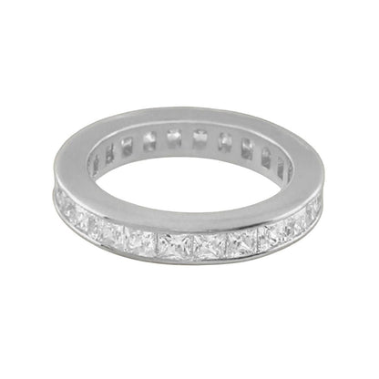 925 Eternity Band sterling silver with princess-cut diamonds by Lauren G Adams, wedding band on Tampa Home & Garden Store