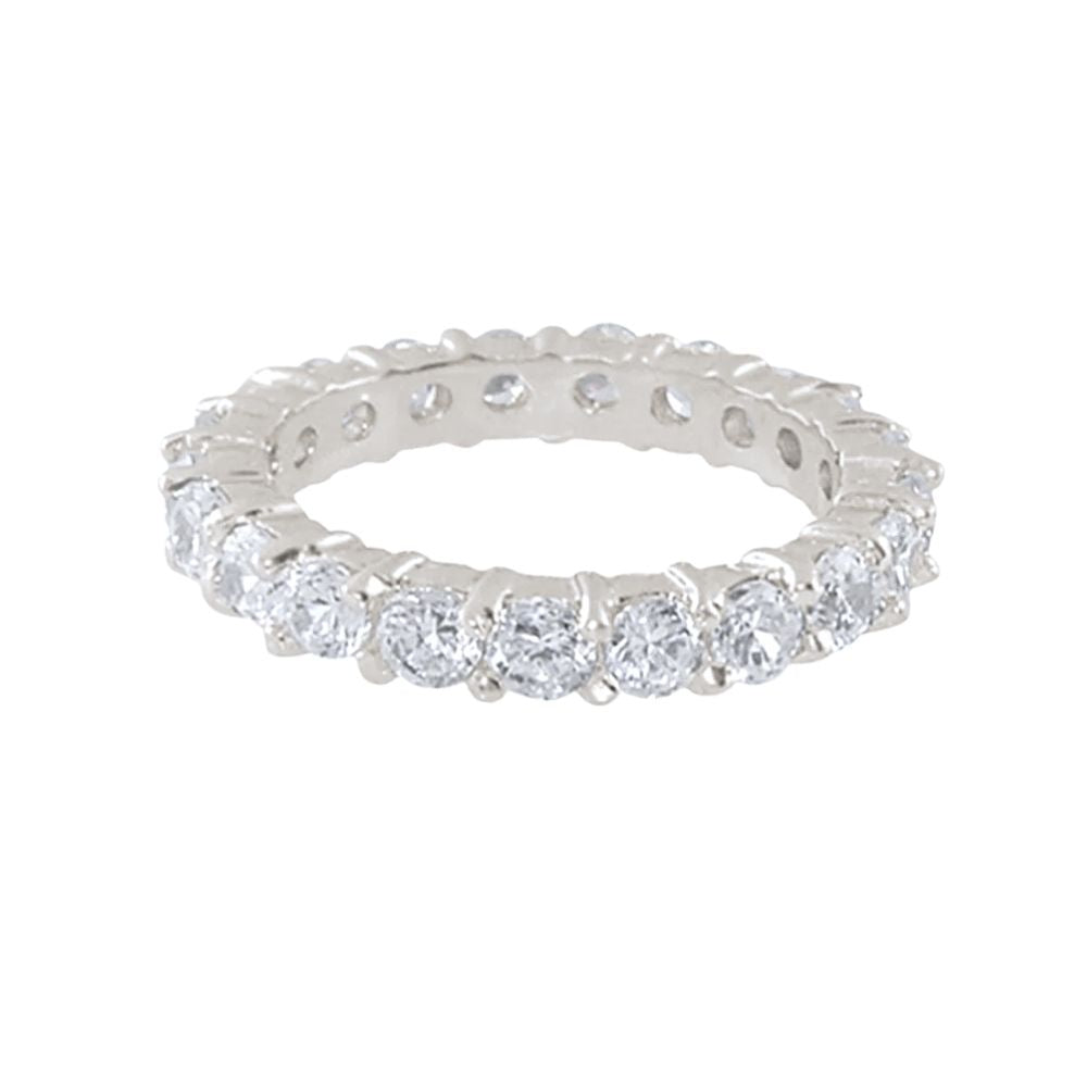 925 Eternity Band ring, round prong set in sterling silver, Lauren G Adams wedding band on Tampa Home & Garden Store