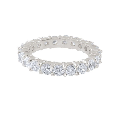 925 Eternity Band ring, round prong set in sterling silver, Lauren G Adams wedding band on Tampa Home & Garden Store