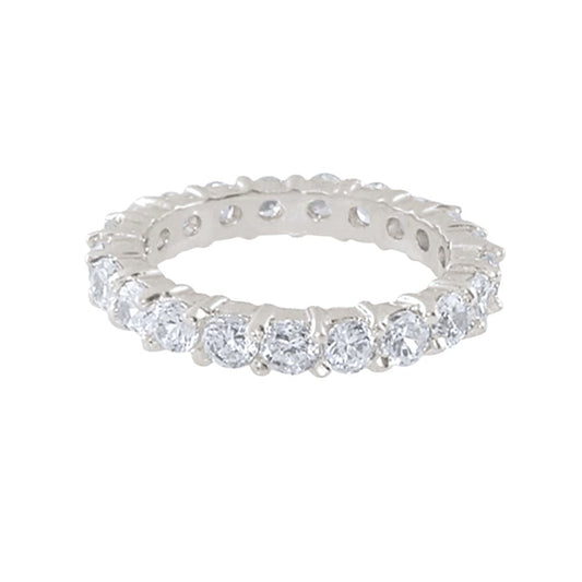925 Eternity Band ring, round prong set in sterling silver, Lauren G Adams wedding band on Tampa Home & Garden Store