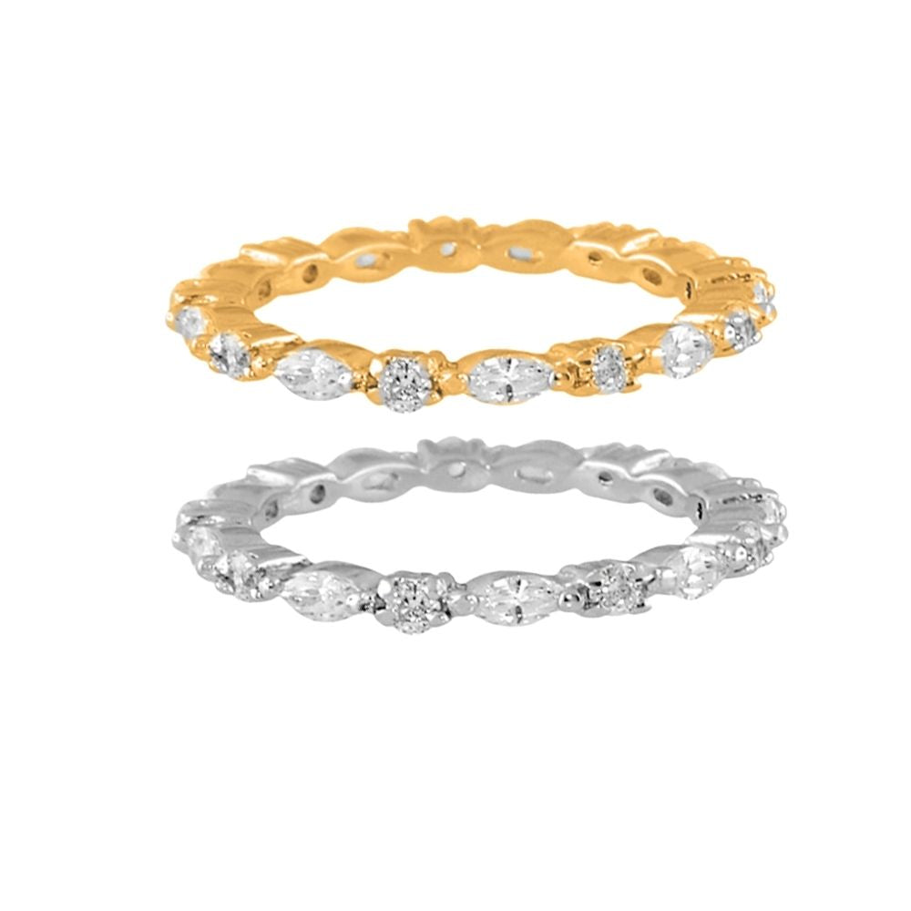 925 Skinny Eternity Band pair in gold- and silver-tone with clear stones by Lauren G Adams on Tampa Home & Garden Store