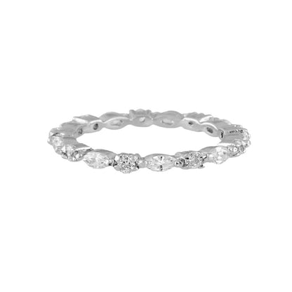 925 Sterling Silver and Skinny Eternity Band