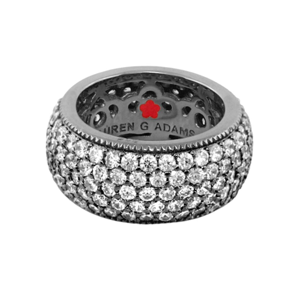 Glamour pave band ring by Lauren G Adams in white gold with pavé diamonds on Tampa Home & Garden Store