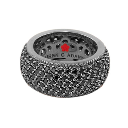 Glamour Pave Band Ring by Lauren G Adams, silver-tone pave band with dark stones on Tampa Home & Garden Store