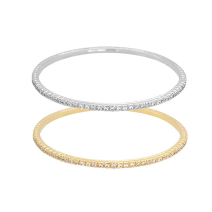 Glamour Pave Stackable Bangle two-bangle set in silver and gold-tone with pavé crystals on Tampa Home & Garden Store