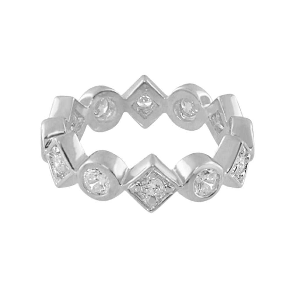 Pave 18K Gold Plated Eternity Ring by Lauren G Adams with diamond settings on Tampa Home & Garden Store
