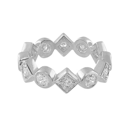 Pave 18K Gold Plated Eternity Ring by Lauren G Adams with diamond settings on Tampa Home & Garden Store