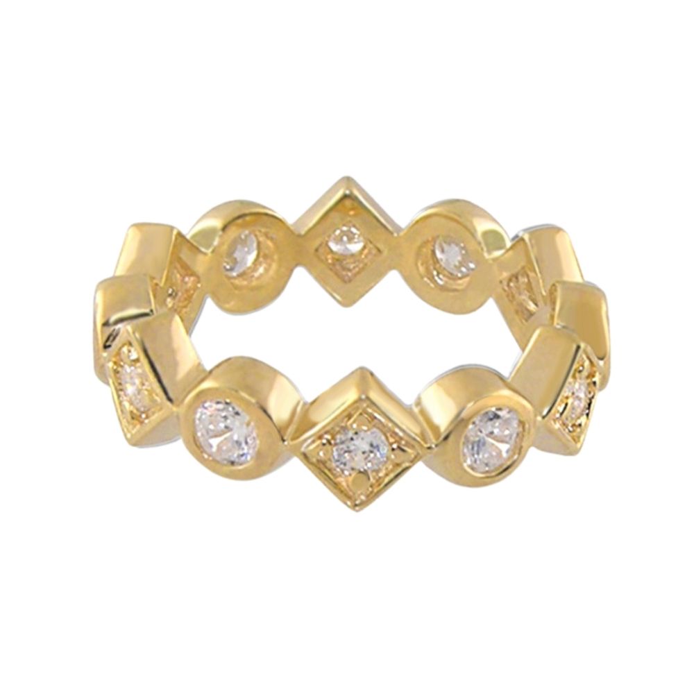 Pave 18K Gold Plated Eternity Ring gold tone band with pavé diamonds by Lauren G Adams on Tampa Home & Garden Store