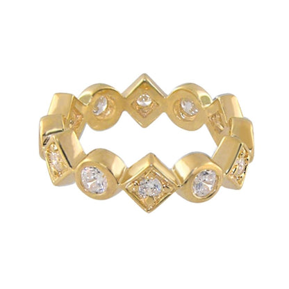 Pave 18K gold plated eternity ring by Lauren G Adams with round pave stones on Tampa Home & Garden Store