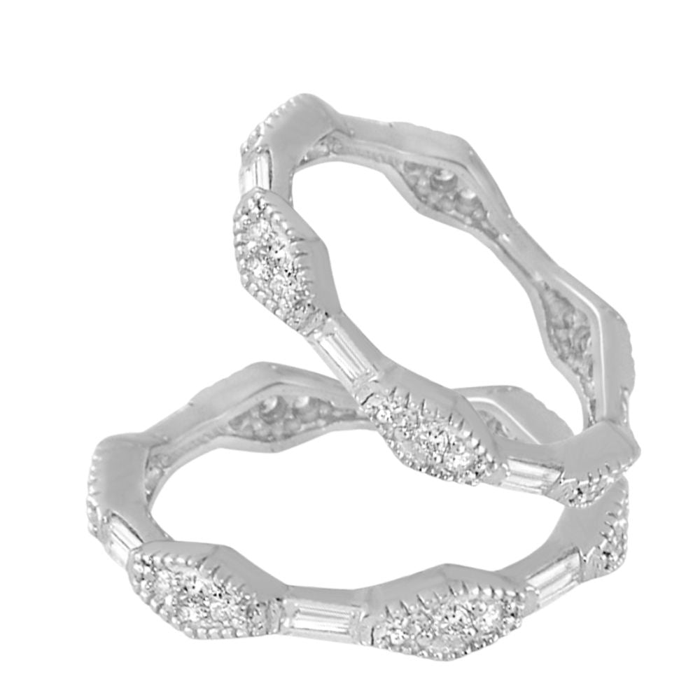 Pave Sterling Silver Eternity Ring with pavé diamond accents, Lauren G Adams on Tampa Home & Garden Store
