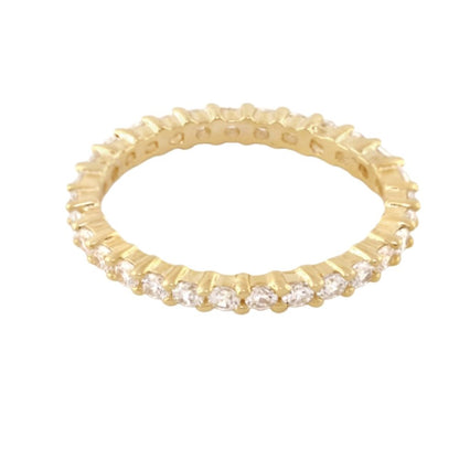 Pave eternity ring gold-tone with diamonds, Lauren G Adams, eternity band ring on Tampa Home & Garden Store