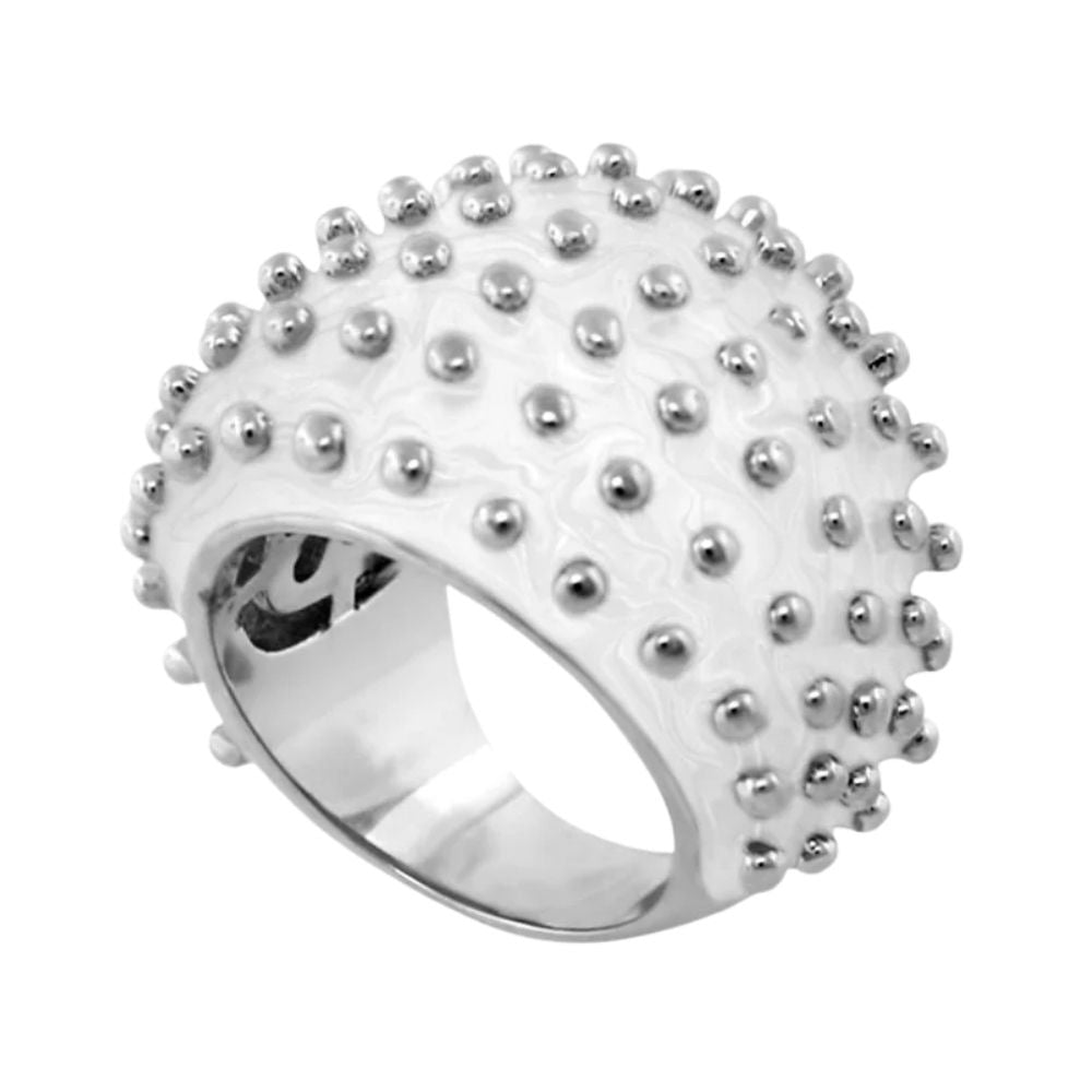 Fresh Fantasy Cocktail Ring — Beaded Dome by Lauren G Adams, silver-tone beaded dome on Tampa Home & Garden Store