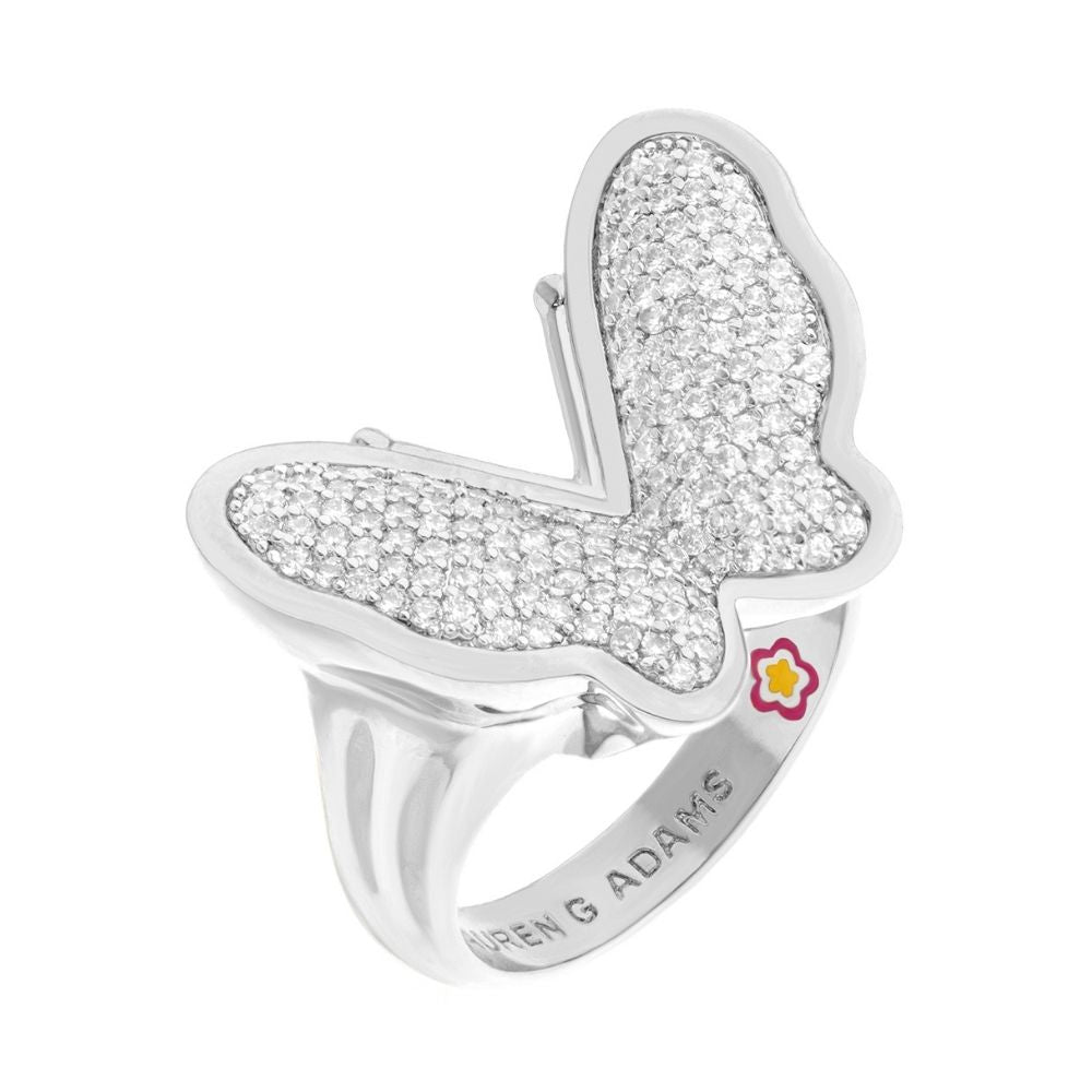 Mariposa Ring by Lauren G Adams, silver butterfly pavé ring on Tampa Home & Garden Store