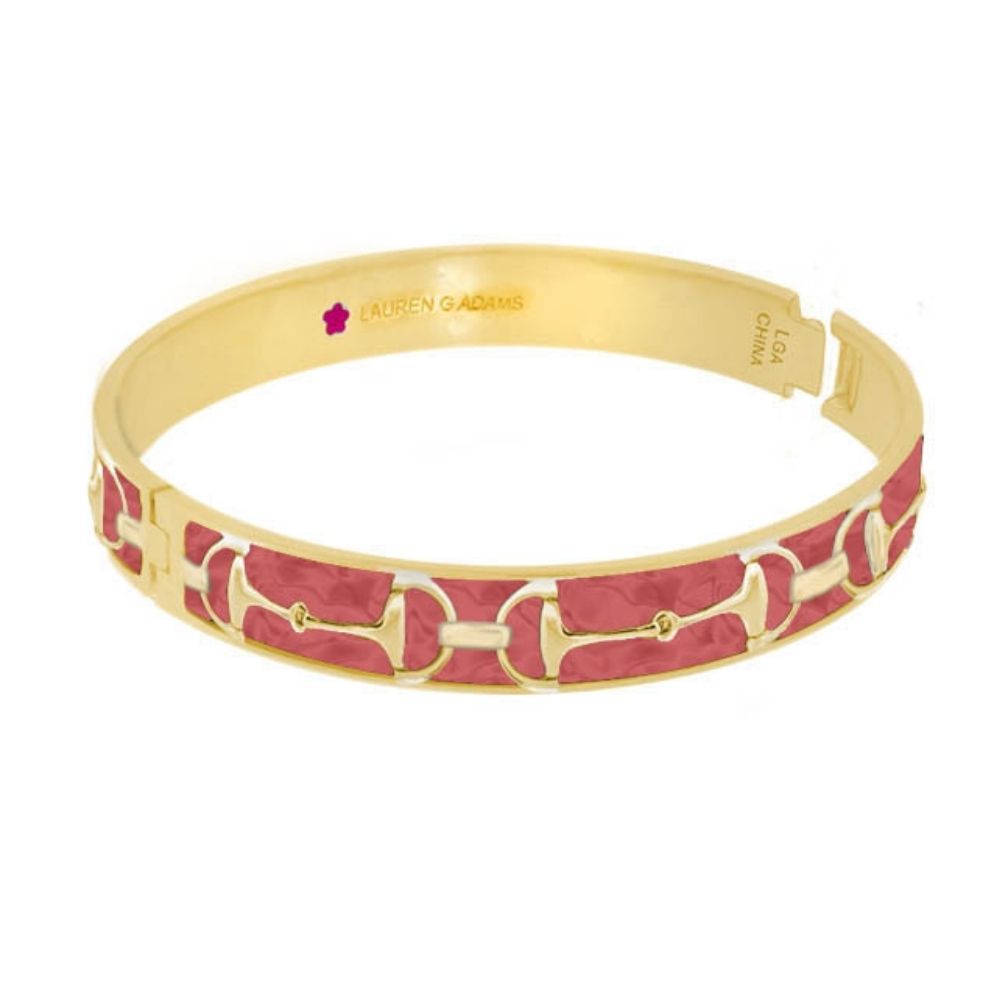 Equestrian Stirrup Bangle Raspberry hinged bracelet with safety lock by Lauren G Adams on Tampa Home & Garden Store