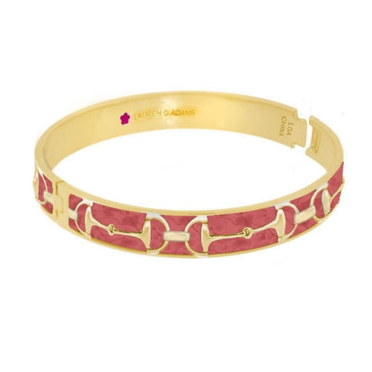 Equestrian Stirrup Bangle Raspberry hinged bracelet with safety lock by Lauren G Adams on Tampa Home & Garden Store