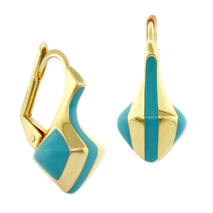 The Golden Favorites Earrings turquoise enamel with gold-tone metal by Lauren G Adams on Tampa Home & Garden Store