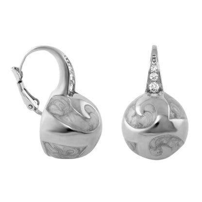 Good Karma Ball Earrings by Lauren G Adams, marbled spheres with pavé bail accents on Tampa Home & Garden Store