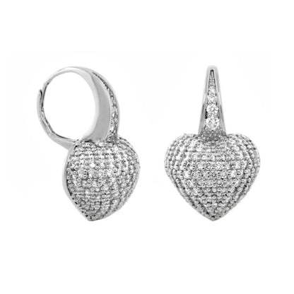 Shimmer and Glimmer Earrings pair heart pavé in silver-tone by Lauren G Adams on Tampa Home & Garden Store