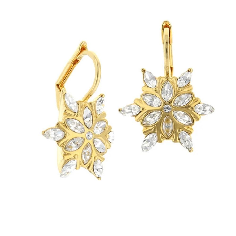 The Golden Favorites Earrings gold-tone floral cluster with clear crystals, Lauren G Adams on Tampa Home & Garden Store